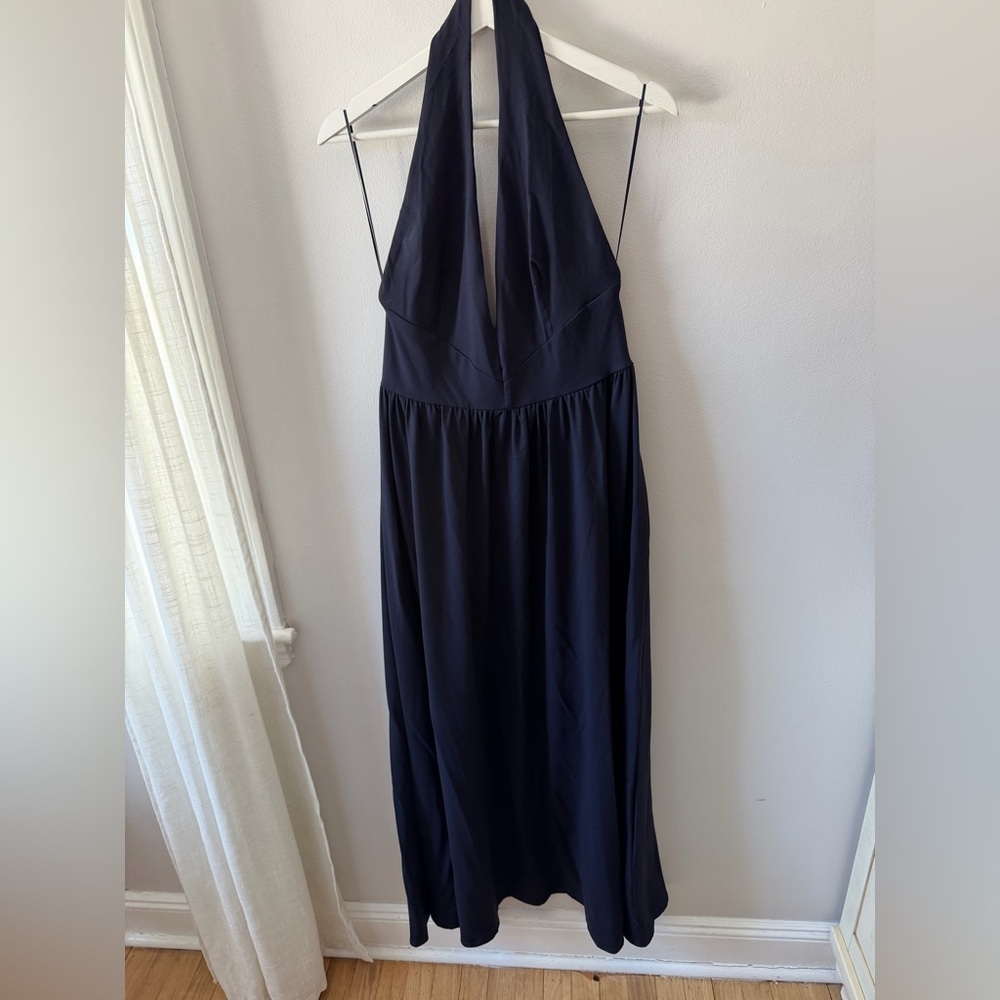 Susana Monaco Halter Gathered Dress in Midnight - Picture 3 of 9